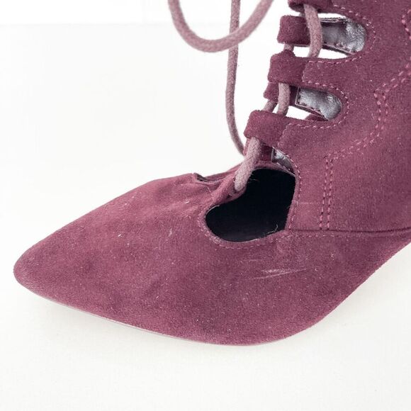 Zigi Soho Womens Lace Up Pointed Toe Stiletto Ankle High Heels Burgundy Size 8 - Picture 7 of 8